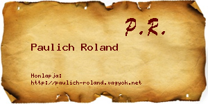 Paulich Roland névjegykártya