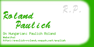 roland paulich business card